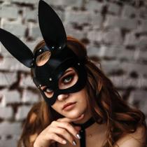 Máscara Coelha Coelho Fantasia Preta Halloween Coelhinha Máscara Coelha Coelho Fantasia Preta Halloween Coelhinha