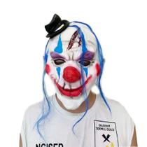 Máscara colorida de palhaço, cosplay, adereço, adereço, capa facial completa de látex
