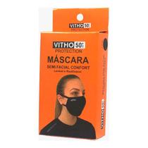 Máscara Confort Com Proteção Uv50 Preto 1 Unidade - Vitho