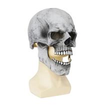 Máscara Cosplay Esqueleto Caveira Branca Crânio Com Mandíbula Móvel