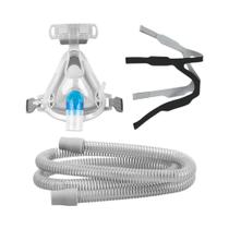 Máscara CPAP Facial Completa Com Suporte Para Cabeça Para Máquina De Apneia Do Sono, Respirador