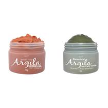 Máscara de Argila Vermelha Com Colágeno e Verde Com Vita E