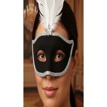 Mascara De Baile Veneza Debutante Preta E Prata Carnaval