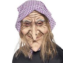 Máscara de bruxa de Halloween, cosplay, resina realista, rosto inteiro