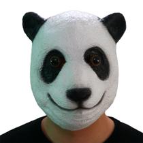 Máscara de cabeça de panda de látex para cosplay, Halloween e festas