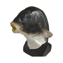 Máscara De Cabeça De Peixe Carpa Preta Engraçada Para Cosplay De Animais, Acessório Para Festa De