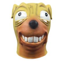 Máscara de capacete para cães Bulldog Smiley Face Latex para adultos Máscara de capacete para cães Bulldog Smiley Face Latex para adultos