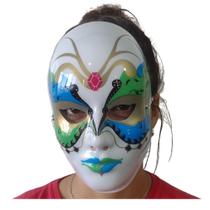 Máscara de Carnaval Azul e Verde Clássica - Alpha Festas