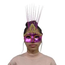 Máscara de Carnaval Baile Metalizada Renda com Fitas - Apollo Festas