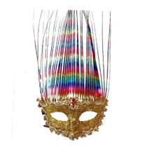 Máscara de Carnaval Glitter Luxo Mod 431 - Dourado - 01 unidade - Rizzo