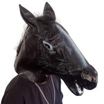 Máscara de Cavalo Preta Horse Cosplay em Látex