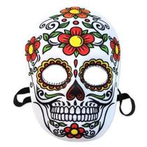 Máscara de Caveira Mexicana Colorida - Extra Festas