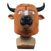 Máscara de chapelaria para animais Devil Cow Latex Funny Masquerade Party