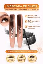 Máscara de Cílios Mahav WOW Rímel com Super Volume, Alongamento e Definição para Cílios Mais Longos e Destacados