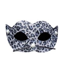 Máscara de cosplay com estampa de leopardo em PVC de meia face para Halloween Máscara de cosplay com estampa de leopardo em PVC de meia face para Halloween
