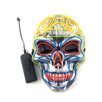 Máscara de cosplay Luminous Pilot Skull Hair Light Festa de Halloween