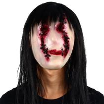 Máscara de cosplay Máscara facial Halloween Ghost, cabelo comprido, triste