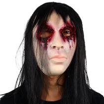 Máscara de cosplay Máscara facial Halloween Ghost, cabelo comprido, triste