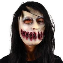 Máscara de cosplay Máscara facial Halloween Ghost, cabelo comprido, triste