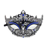 Máscara de cosplay para festa de metal com strass Princess Half Face