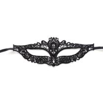 Máscara de cosplay preta sexy de renda para festa de Halloween com meio rosto