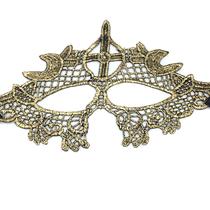 Máscara de cosplay, renda dourada, capa de meia face, traje de Veneza