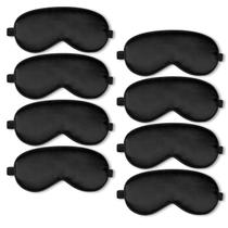 Máscara de dormir BBTO Máscara de seda para dormir 8 peças preta