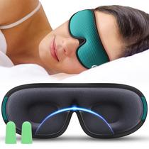 Máscara de Dormir de Algodón Medi Grade com Espuma de Memória 3D para Olhos - Máscara de Viagem para Dormir para Mulheres e Homens com 2 Protetores Auriculares e Bolsa de Armazenamento - Bloqueio Total de Luz