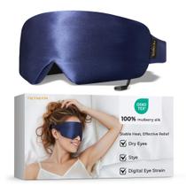Máscara de dormir FACEMOON Silk Heated USB Máscara de olhos para olhos secos