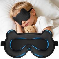 Máscara de Dormir Infantil AQATNFI Urso 3D Ajustável Bloqueio Total de Luz Máscara de Dormir Infantil AQATNFI Urso 3D Ajustável Bloqueio Total de Luz