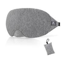 Máscara de dormir Mavogel Cotton Light Blocking Grey com bolsa de viagem