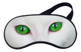 Mascara De Dormir Pet Gato Branco Verde