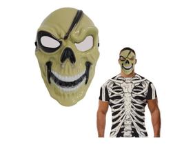 Mascara de esqueleto cranio pirata halloween festas