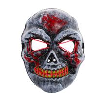 Máscara de esqueleto luminosa LED para rosto inteiro, festa de Halloween