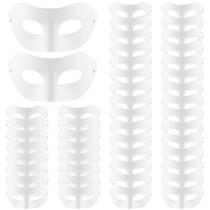 Máscara de fantasia BATTIPAW 48 peças de papel DIY branco de meia face Máscara de fantasia BATTIPAW 48 peças de papel DIY branco de meia face
