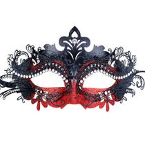 Máscara de fantasia Geek-M Venetian Metal Masquerade Red Strass Máscara de fantasia Geek-M Venetian Metal Masquerade Red Strass