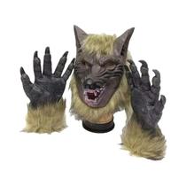 Máscara De Festa De Fantasia De Lobisomem Assustador, Luvas De Lobo, Máscara De Cabelo De Látex, Máscara De Festa De Fantasia De Lobisomem Assustador, Luvas De Lobo, Máscara De Cabelo De Látex,