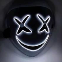 Mascara de Festa Led Neon Hiruko Black Bullet Cosplay Halloween Smiling Clown - Armando