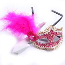 Máscara de festa Venice Princess Feather Half Face Cover H Máscara de festa Venice Princess Feather Half Face Cover H