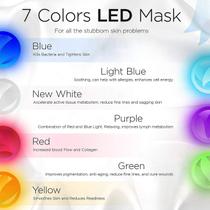 Máscara de Fótons LED Facial - Rejuvenescimento da Pele com 7 Terapias de Cor