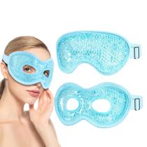 Máscara de gel para olhos Luxtude Resfriamento/Aquecida Reutilizável 2 peças azul
