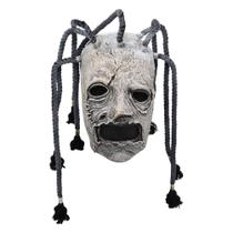 Máscara de Halloween Boxwizard com cabelo comprido, trança, látex, rosto inteiro