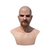 Máscara de Halloween, chapéu de cosplay Breaking Bad Creepy Latex