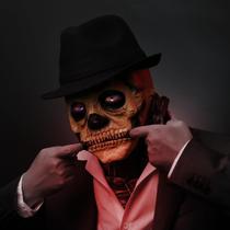 Máscara de Halloween Cysudo Scary Full Head Skull com mandíbula em movimento Máscara de Halloween Cysudo Scary Full Head Skull com mandíbula em movimento