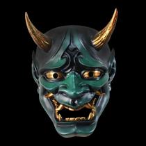 Máscara de Halloween de Resina - Máscara de Diabo Japonês Prajna para Fantasia e Decoração