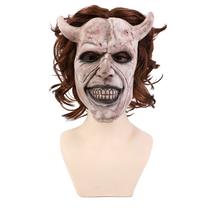 Máscara de Halloween Demon Smiling Devil com olhos negros de látex Máscara de Halloween Demon Smiling Devil com olhos negros de látex