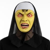 Mascara De Halloween Freira Do Medo Zumbi 25X17Cm Mascara De Halloween Freira Do Medo Zumbi 25X17Cm