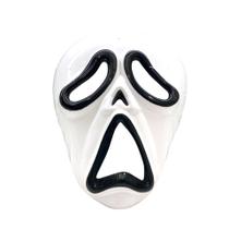 Máscara de Halloween Ghost Face Scary White PVC com acabamento preto