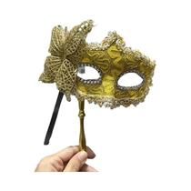 Máscara De Halloween Para Mulheres Com Bastão De Apoio, Acessórios De Cosplay Veneziano Para Festa