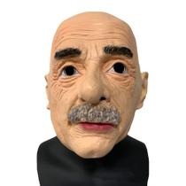 Máscara de homem velho realista com bigode, resina facial completa, tamanho único